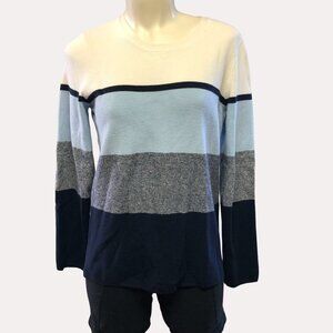 NORTHERN Reflections Ribbed Blue Tones Crew Neck Sweater Small